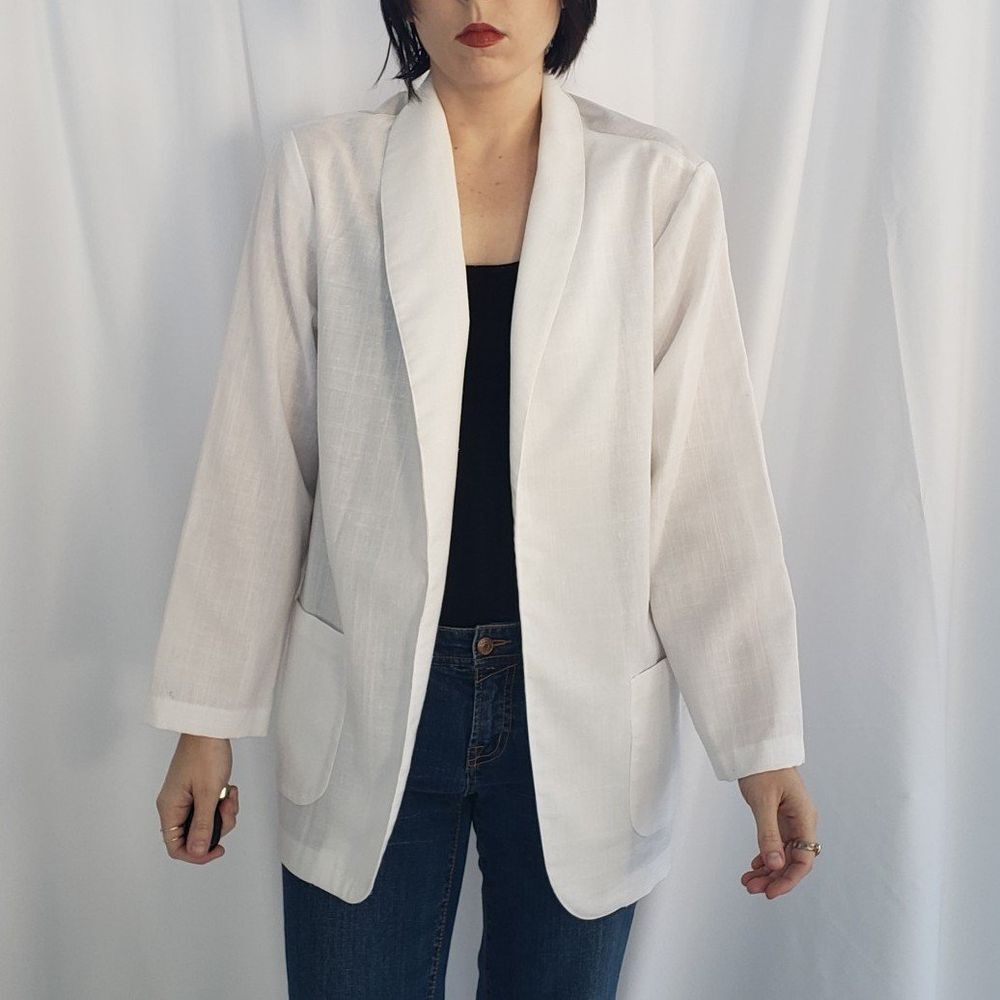 90s White‎ Unlined Blazer